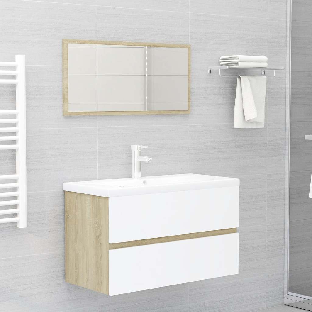 Set Mobili Da Bagno 2 Pz In Legno Multistrato