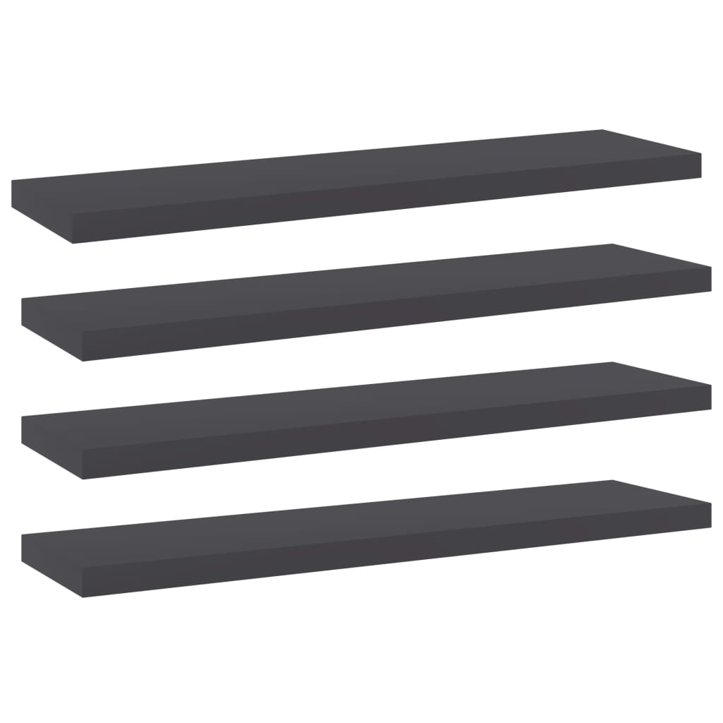 Ripiani Per Libreria 4Pz Grigi 40X10X1,5Cm In Legno Multistrato Grigio Cemento