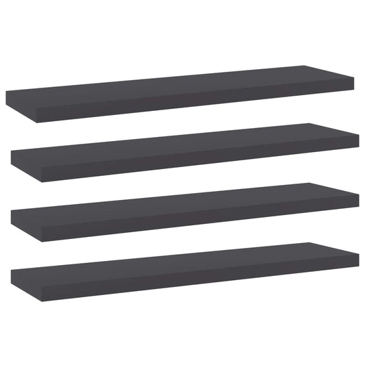 Ripiani Per Libreria 4Pz Grigi 40X10X1,5Cm In Legno Multistrato Grigio Cemento