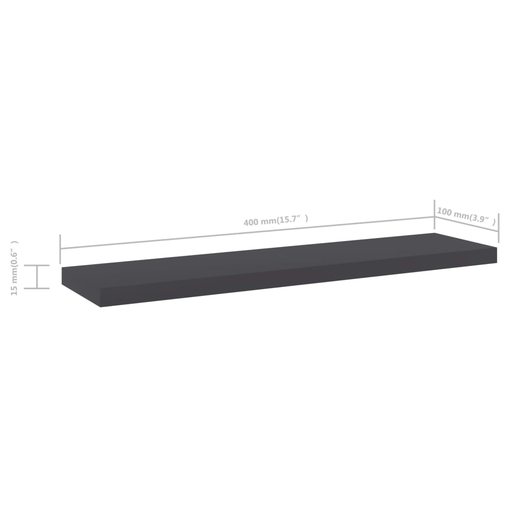 Ripiani Per Libreria 4Pz Grigi 40X10X1,5Cm In Legno Multistrato Grigio Cemento