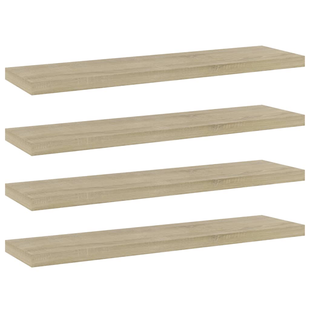 Ripiani Per Libreria 4Pz Rovere Sonoma 40X10X1,5Cm Multistrato Grigio Cemento