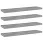 Ripiani Per Libreria 4Pz Grigio Cemento 40X10X1,5Cm Multistrato Grigio Cemento