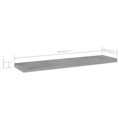 Ripiani Per Libreria 4Pz Grigio Cemento 40X10X1,5Cm Multistrato Grigio Cemento