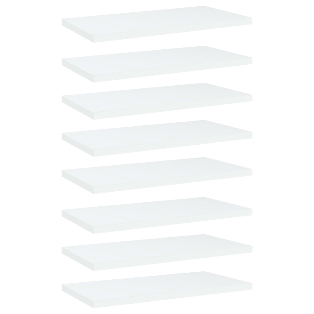 Ripiani Per Libreria 8Pz Bianchi 40X20X1,5 Cm Legno Multistrato Grigio Cemento