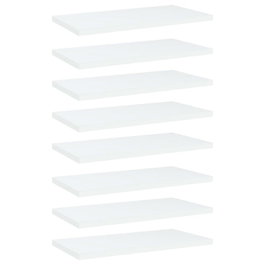 Ripiani Per Libreria 8Pz Bianchi 40X20X1,5 Cm Legno Multistrato Grigio Cemento