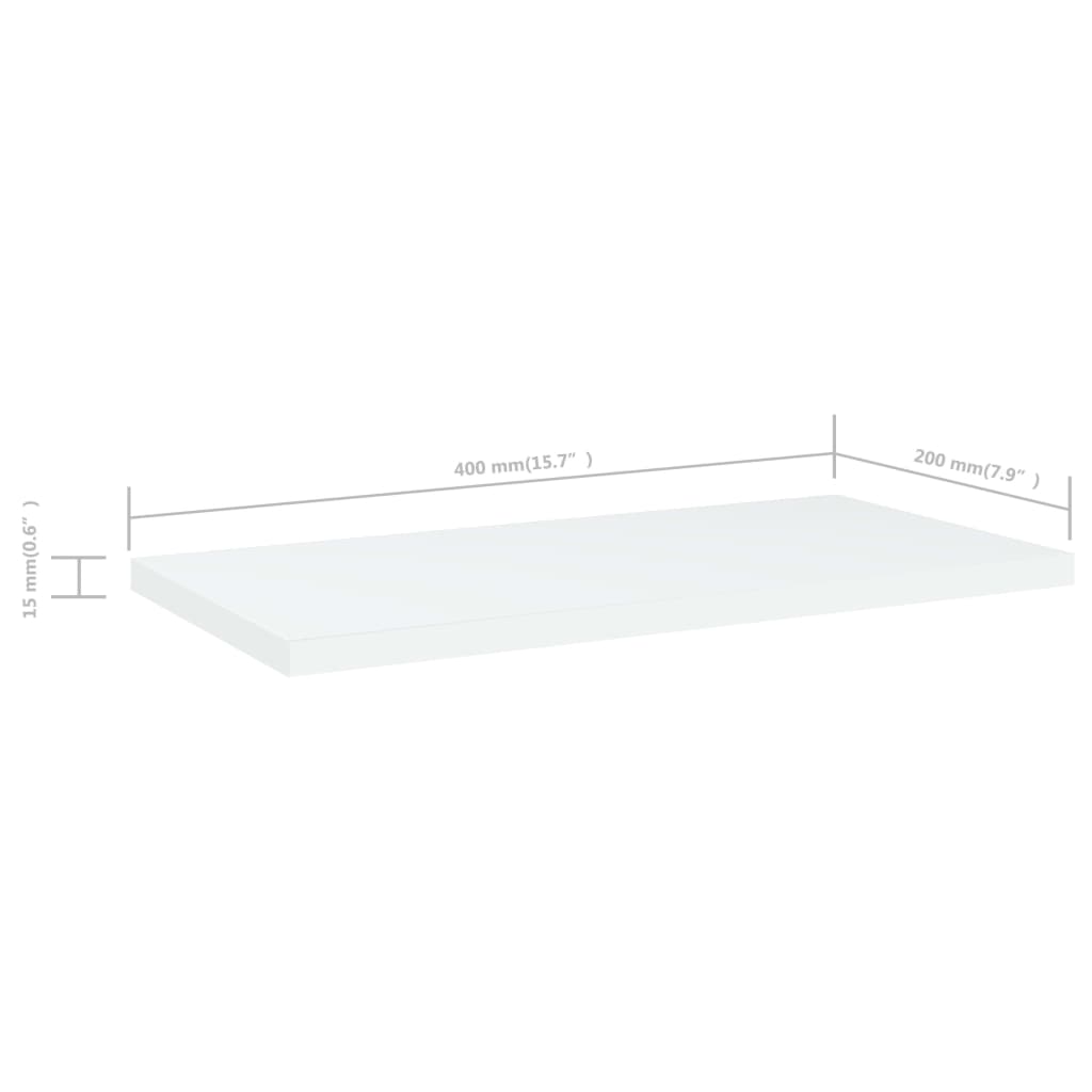 Ripiani Per Libreria 8Pz Bianchi 40X20X1,5 Cm Legno Multistrato Grigio Cemento