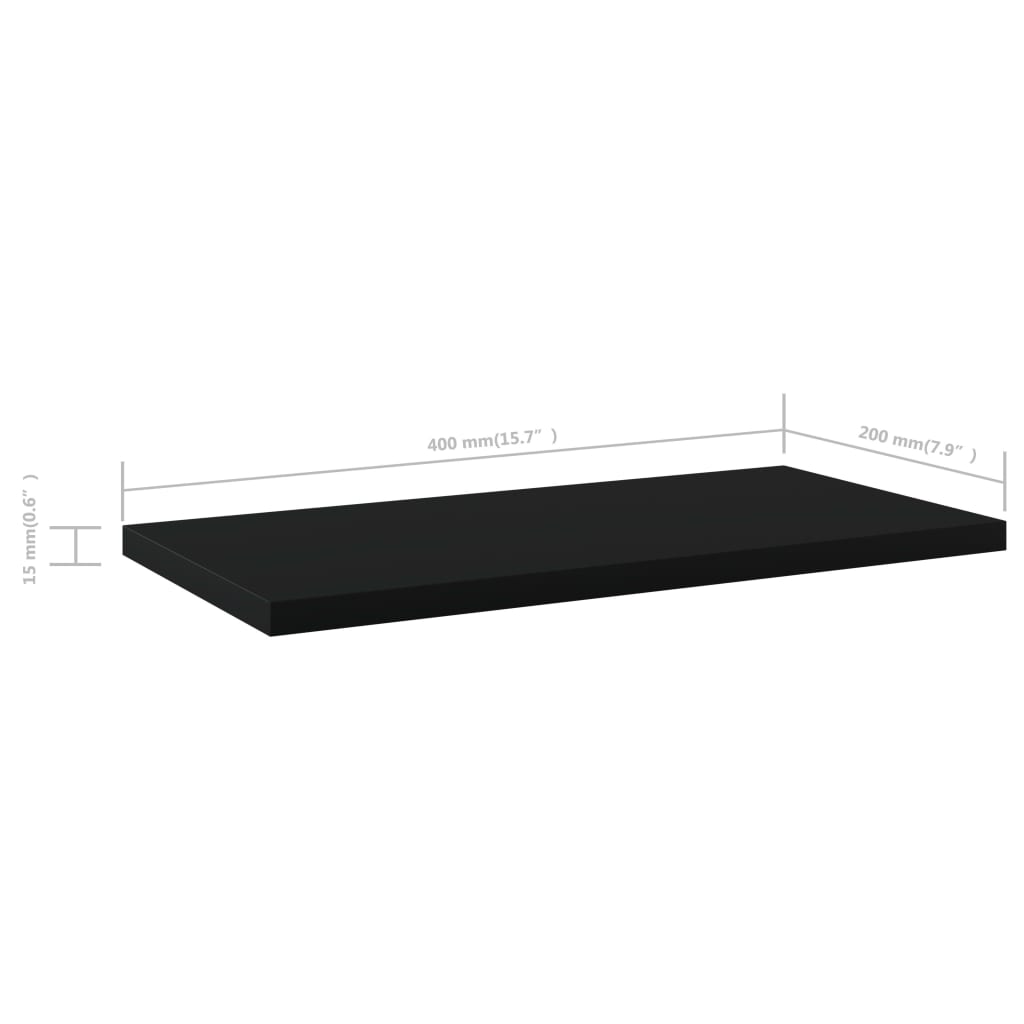 Ripiani Per Libreria 4Pz Neri 40X20X1,5Cm In Legno Multistrato Grigio Cemento