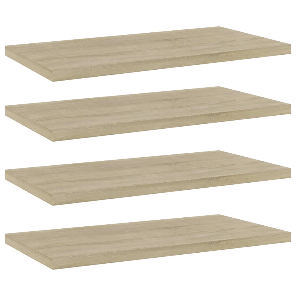 Ripiani Per Libreria 4Pz Rovere Sonoma 40X20X1,5Cm Multistrato Grigio Cemento