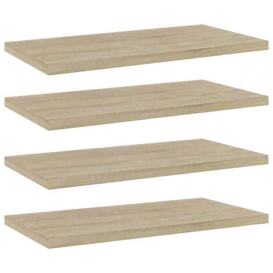 Ripiani Per Libreria 4Pz Rovere Sonoma 40X20X1,5Cm Multistrato Grigio Cemento