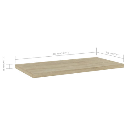 Ripiani Per Libreria 4Pz Rovere Sonoma 40X20X1,5Cm Multistrato Grigio Cemento