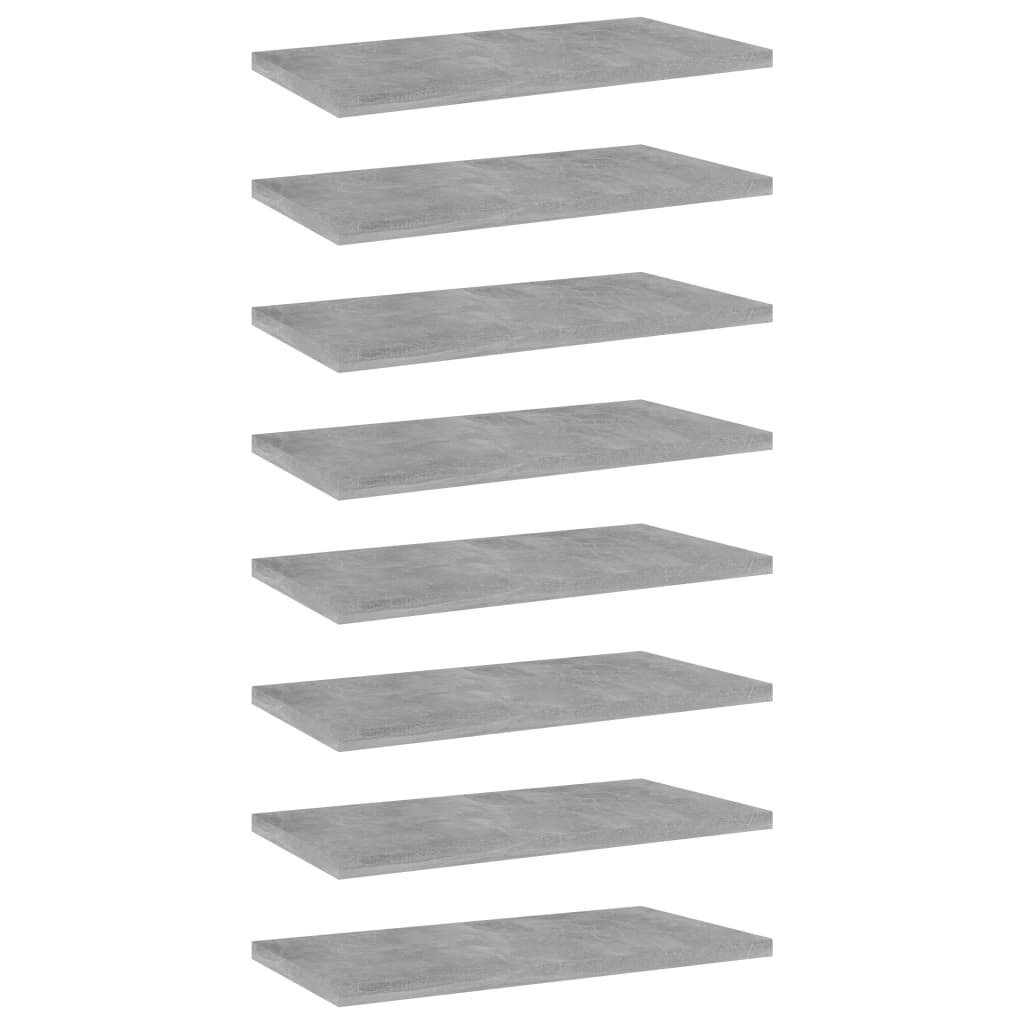Ripiani Per Libreria 8Pz Grigio Cemento 40X20X1,5Cm Multistrato Grigio Cemento