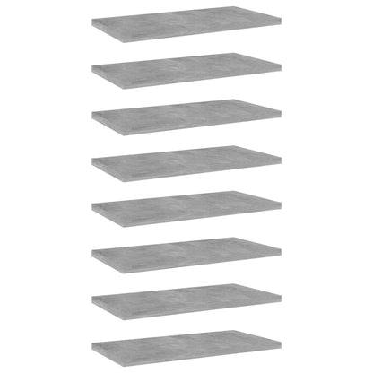 Ripiani Per Libreria 8Pz Grigio Cemento 40X20X1,5Cm Multistrato Grigio Cemento