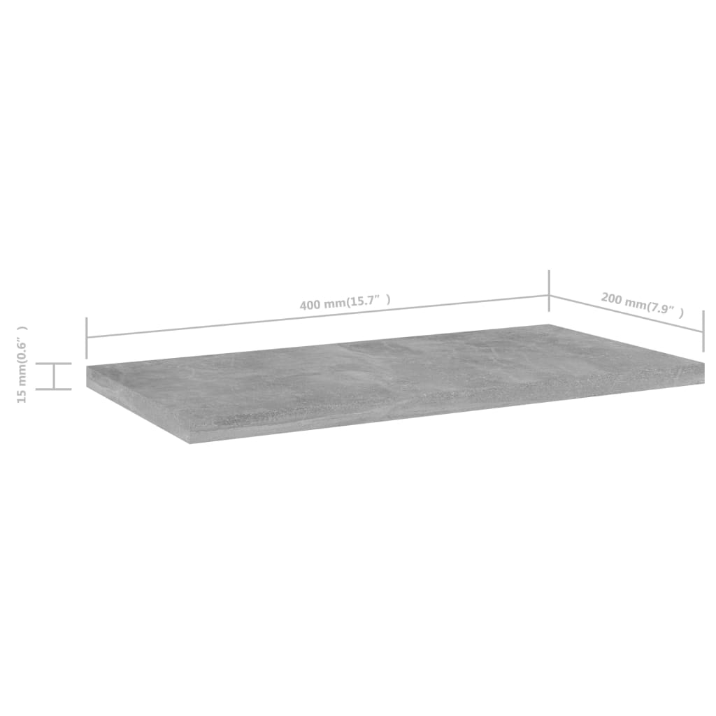 Ripiani Per Libreria 8Pz Grigio Cemento 40X20X1,5Cm Multistrato Grigio Cemento