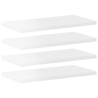 Ripiani Per Libreria 4 Pz Bianco Lucido 40X20X1,5Cm Multistrato Grigio Cemento