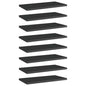 Ripiani Per Libreria 8Pz Nero Lucido 40X20X1,5Cm Multistrato Grigio Cemento