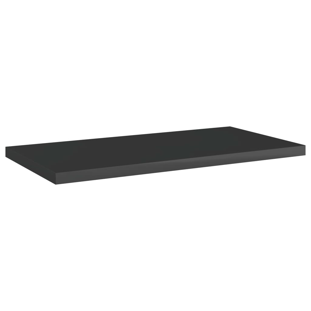Ripiani Per Libreria 8Pz Nero Lucido 40X20X1,5Cm Multistrato Grigio Cemento