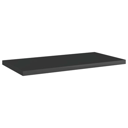 Ripiani Per Libreria 8Pz Nero Lucido 40X20X1,5Cm Multistrato Grigio Cemento