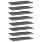 Ripiani Per Libreria 8Pz Grigio Lucido 40X20X1,5Cm Multistrato Grigio Cemento