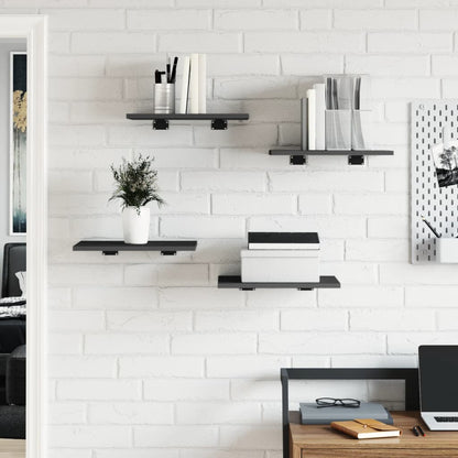 Ripiani Per Libreria 4Pz Grigi 40X30X1,5Cm In Legno Multistrato Grigio Cemento
