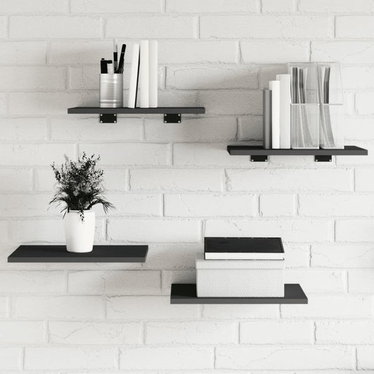 Ripiani Per Libreria 4Pz Grigi 40X30X1,5Cm In Legno Multistrato Grigio Cemento