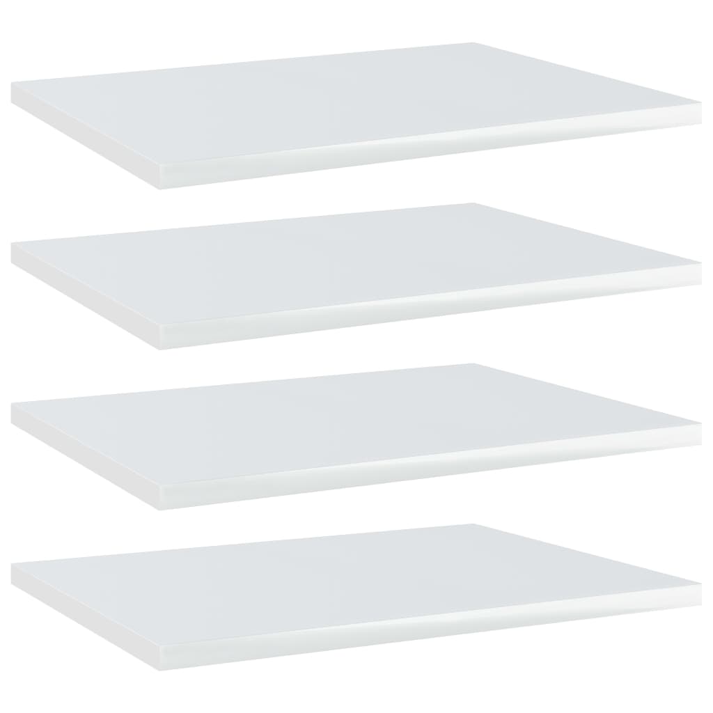Ripiani Per Libreria 4 Pz Bianco Lucido 40X30X1,5Cm Multistrato Grigio Cemento