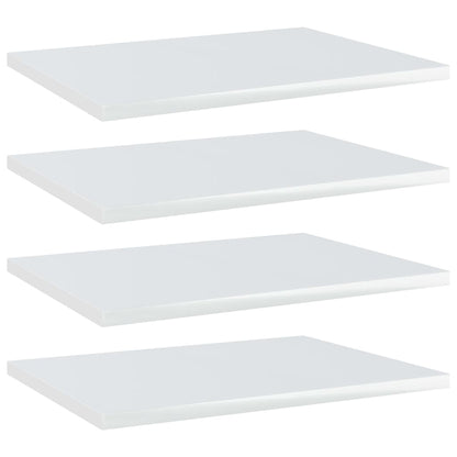 Ripiani Per Libreria 4 Pz Bianco Lucido 40X30X1,5Cm Multistrato Grigio Cemento