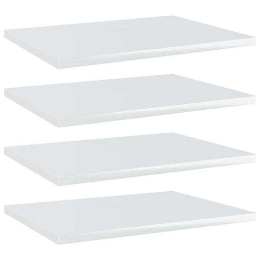 Ripiani Per Libreria 4 Pz Bianco Lucido 40X30X1,5Cm Multistrato Grigio Cemento