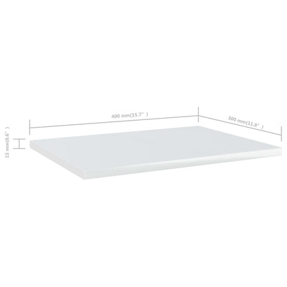Ripiani Per Libreria 4 Pz Bianco Lucido 40X30X1,5Cm Multistrato Grigio Cemento