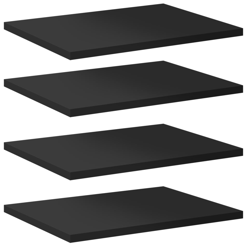 Ripiani Per Libreria 4Pz Nero Lucido 40X30X1,5Cm Multistrato Grigio Cemento