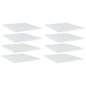 Ripiani Per Libreria 8Pz Bianco Lucido 40X50X1,5Cm Multistrato Grigio Cemento