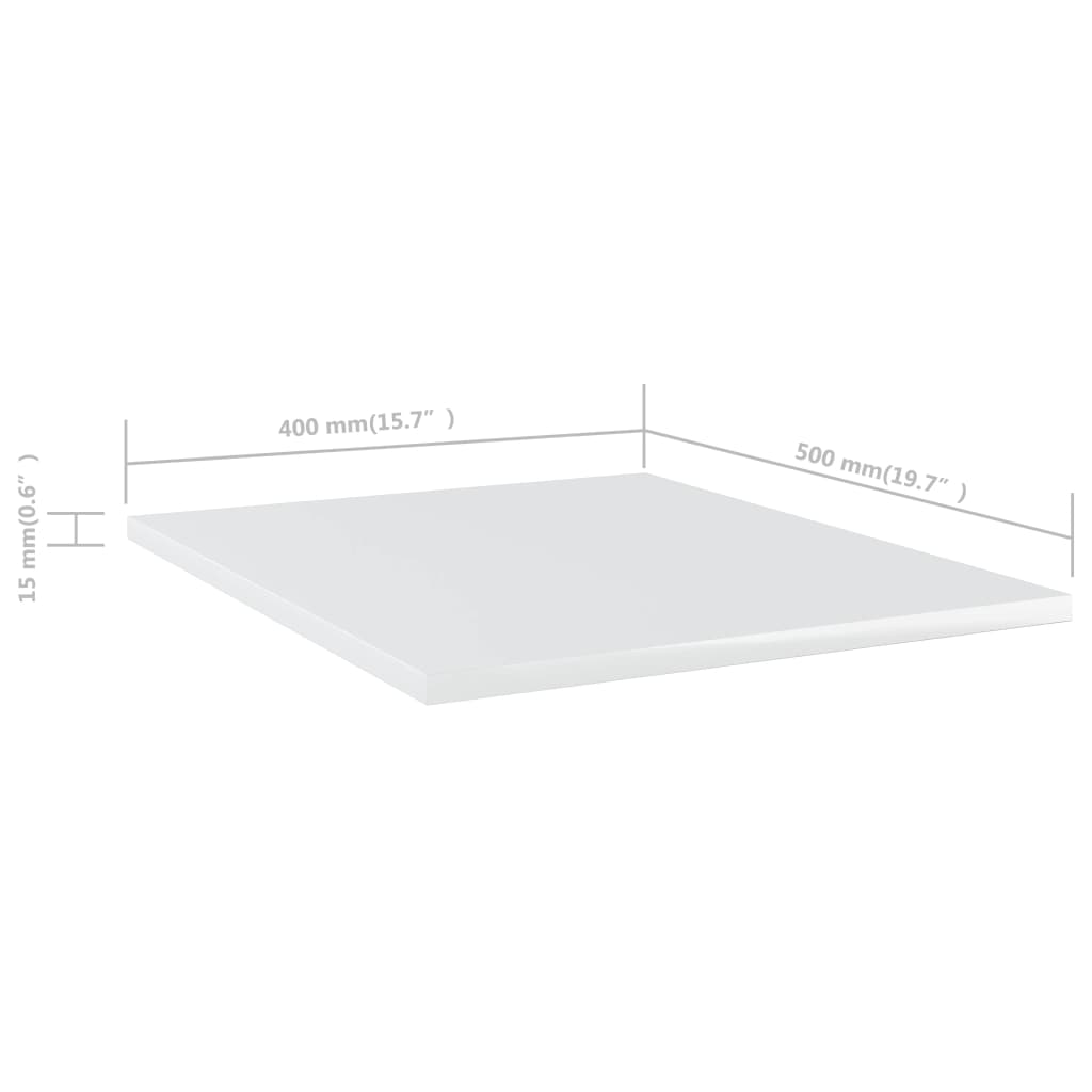 Ripiani Per Libreria 8Pz Bianco Lucido 40X50X1,5Cm Multistrato Grigio Cemento