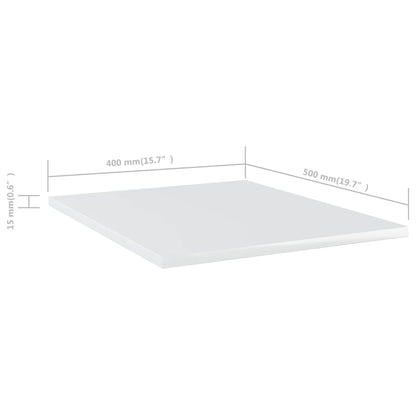 Ripiani Per Libreria 8Pz Bianco Lucido 40X50X1,5Cm Multistrato Grigio Cemento