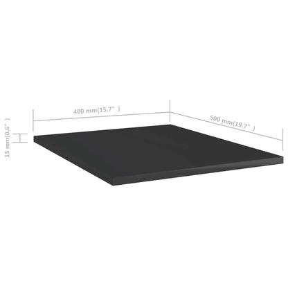 Ripiani Per Libreria 4Pz Nero Lucido 40X50X1,5Cm Multistrato Grigio Cemento