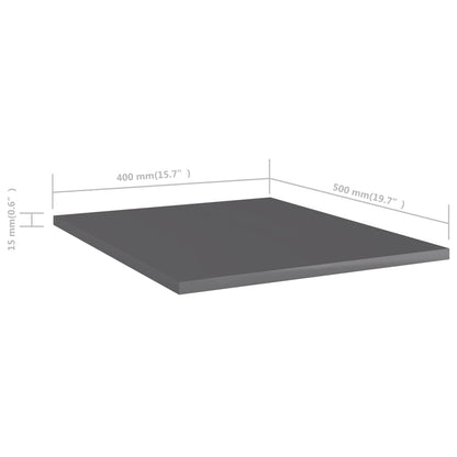 Ripiani Per Libreria 8Pz Grigio Lucido 40X50X1,5Cm Multistrato Grigio Cemento
