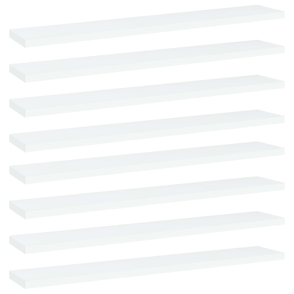 Ripiani Per Libreria 8Pz Bianchi 60X10X1,5 Cm Legno Multistrato Grigio Cemento