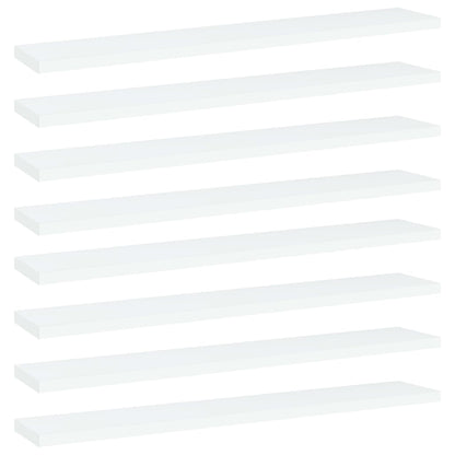 Ripiani Per Libreria 8Pz Bianchi 60X10X1,5 Cm Legno Multistrato Grigio Cemento