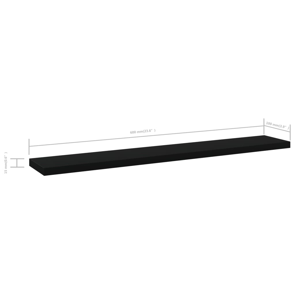 Ripiani Per Libreria 4Pz Neri 60X10X1,5Cm In Legno Multistrato Grigio Cemento