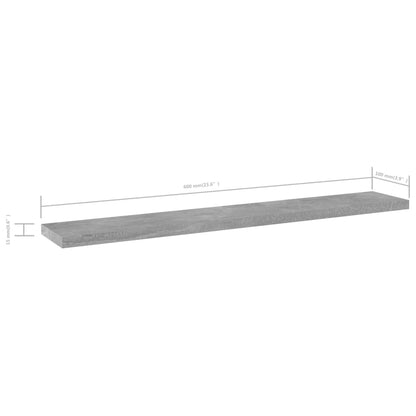 Ripiani Per Libreria 4Pz Grigio Cemento 60X10X1,5Cm Multistrato Grigio Cemento