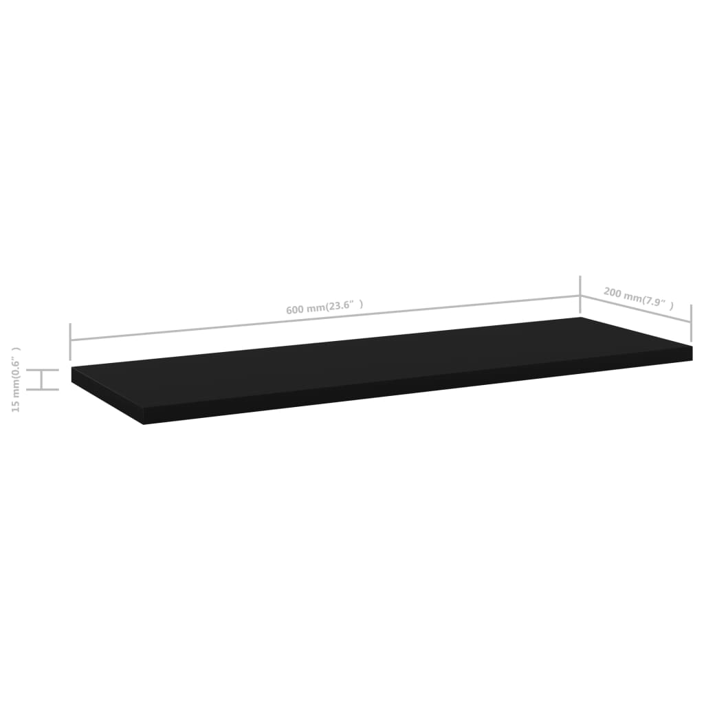 Ripiani Per Libreria 4Pz Neri 60X20X1,5Cm In Legno Multistrato Grigio Cemento