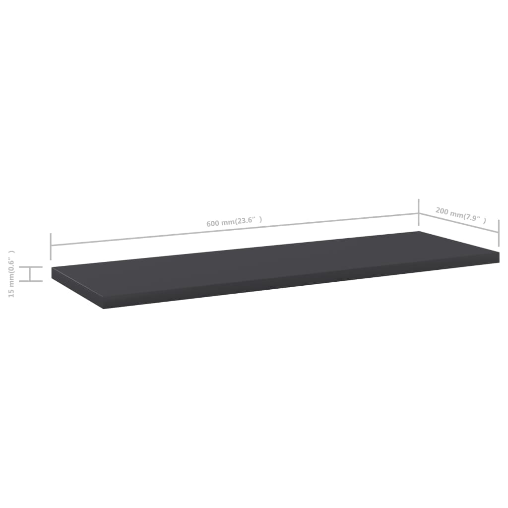 Ripiani Per Libreria 4Pz Grigi 60X20X1,5Cm In Legno Multistrato Grigio Cemento