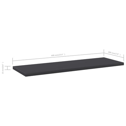 Ripiani Per Libreria 4Pz Grigi 60X20X1,5Cm In Legno Multistrato Grigio Cemento