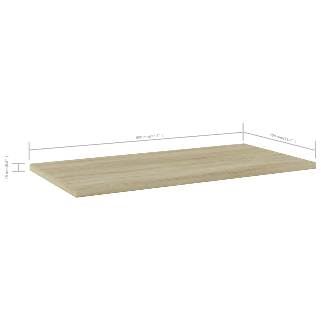 Ripiani Per Libreria 8Pz Rovere Sonoma 60X30X1,5Cm Multistrato Grigio Cemento