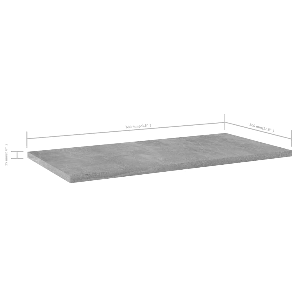 Ripiani Per Libreria 8Pz Grigio Cemento 60X30X1,5Cm Multistrato Grigio Cemento