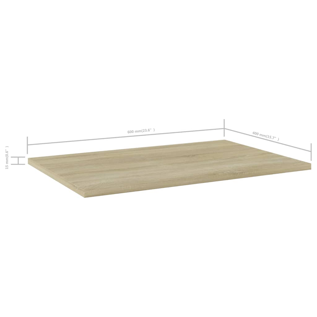 Ripiani Per Libreria 8Pz Rovere Sonoma 60X40X1,5Cm Multistrato Grigio Cemento