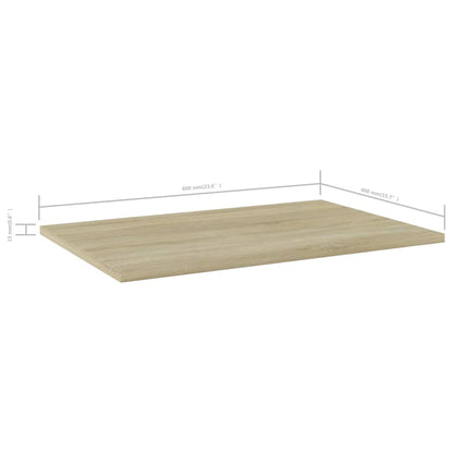 Ripiani Per Libreria 8Pz Rovere Sonoma 60X40X1,5Cm Multistrato Grigio Cemento