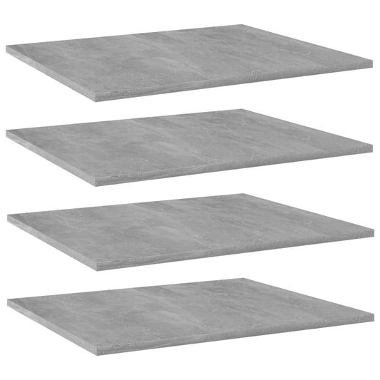 Ripiani Per Libreria 4Pz Grigio Cemento 60X50X1,5Cm Multistrato Grigio Cemento