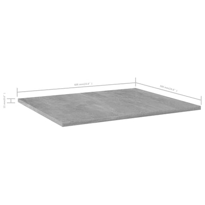 Ripiani Per Libreria 4Pz Grigio Cemento 60X50X1,5Cm Multistrato Grigio Cemento