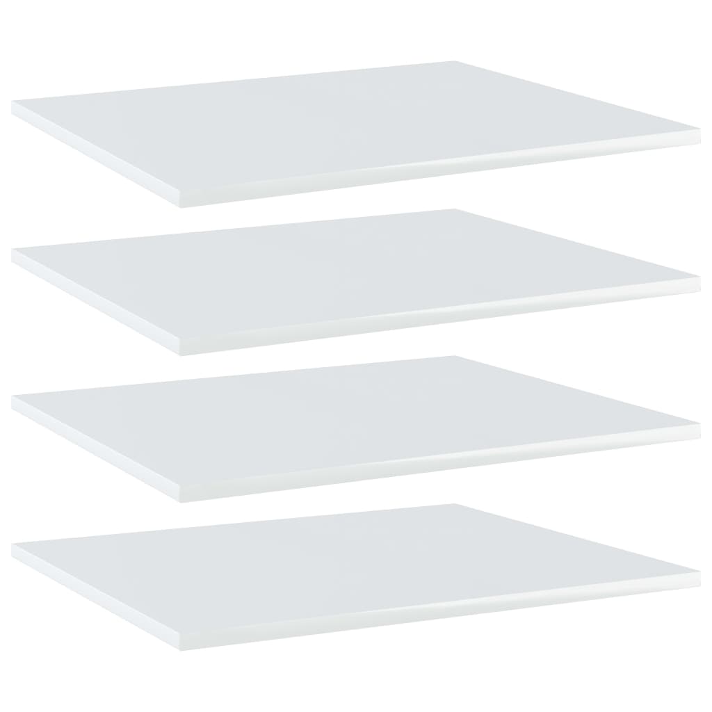 Ripiani Per Libreria 4 Pz Bianco Lucido 60X50X1,5Cm Multistrato Grigio Cemento