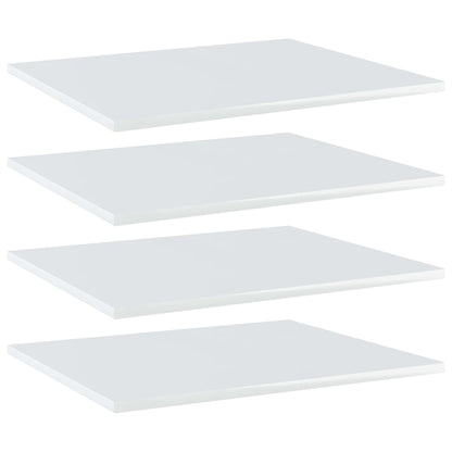 Ripiani Per Libreria 4 Pz Bianco Lucido 60X50X1,5Cm Multistrato Grigio Cemento