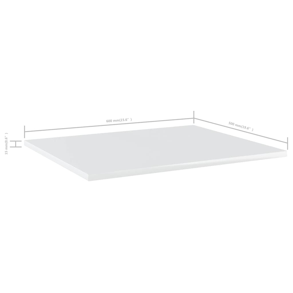 Ripiani Per Libreria 4 Pz Bianco Lucido 60X50X1,5Cm Multistrato Grigio Cemento